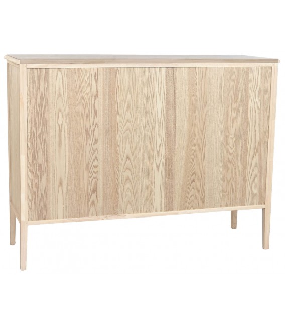 Cómoda oriental chic de abeto natural con 6 cajones y tiradores de ratán2