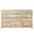Cómoda oriental XXL con 12 cajones de madera maciza de mango natural