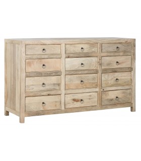 Cómoda oriental XXL con 12 cajones de madera maciza de mango natural Mdmhogar