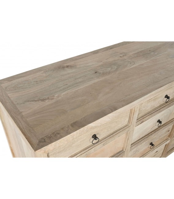 Cómoda oriental XXL con 12 cajones de madera maciza de mango natural1