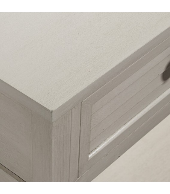 Consola contemporánea de madera beige con 2 cajones y balda inferior6