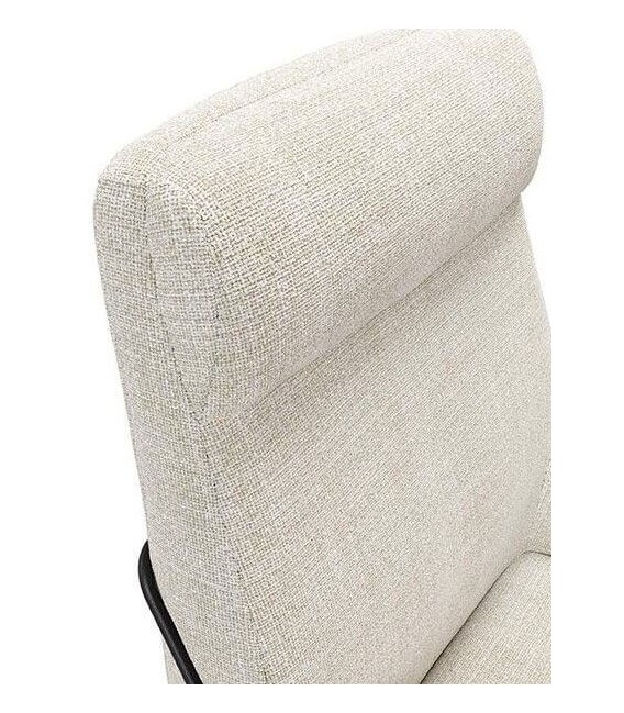 Sillón contemporáneo tapizado beige con patas metálicas negras5