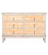 Cómoda oriental blanca y amarilla con 6 cajones y acabado artesanal