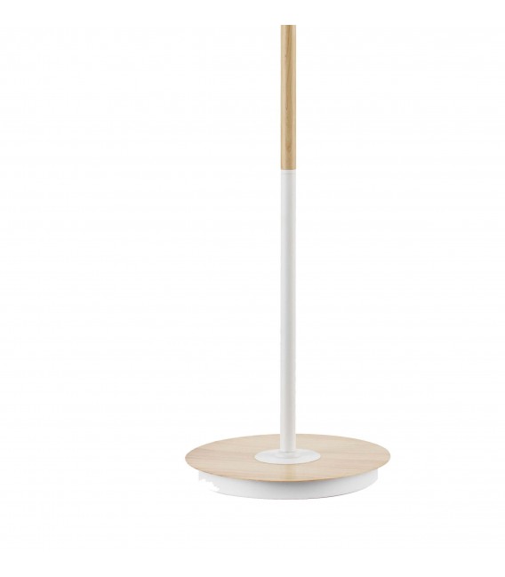 Lámpara de pie estilo nórdico en blanco y madera natural1