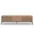 Mueble TV nórdico roble natural con 3 cajones y patas metálicas2