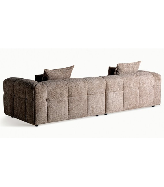 Sofá XXL contemporáneo tapizado en chenilla marrón con patas negras3