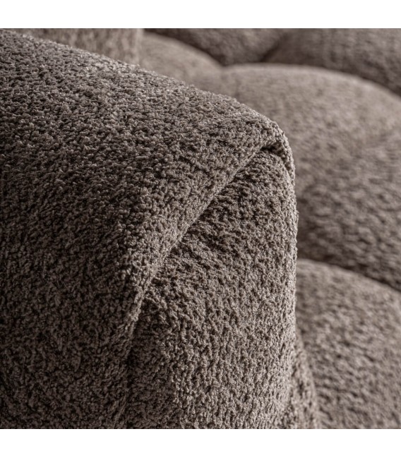 Sofá XXL contemporáneo tapizado en chenilla marrón con patas negras4