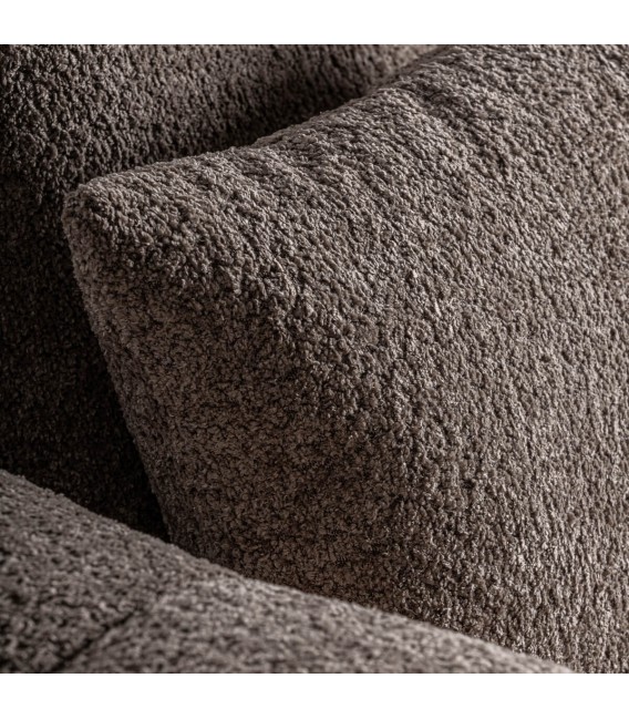 Sofá XXL contemporáneo tapizado en chenilla marrón con patas negras5