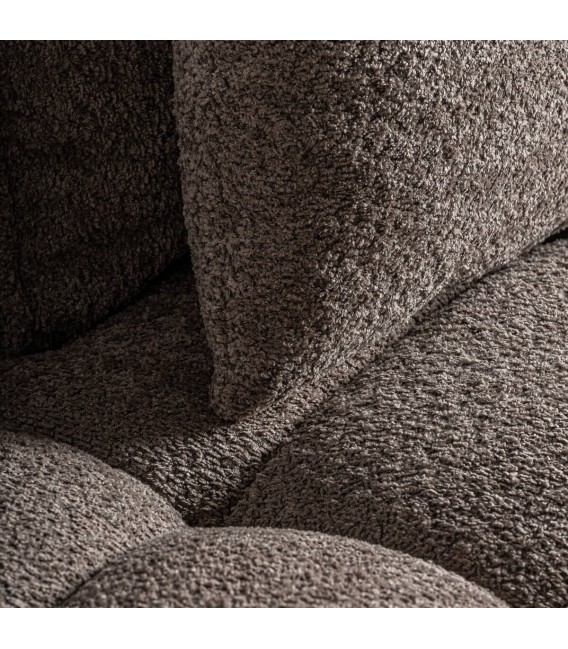 Sofá XXL contemporáneo tapizado en chenilla marrón con patas negras7
