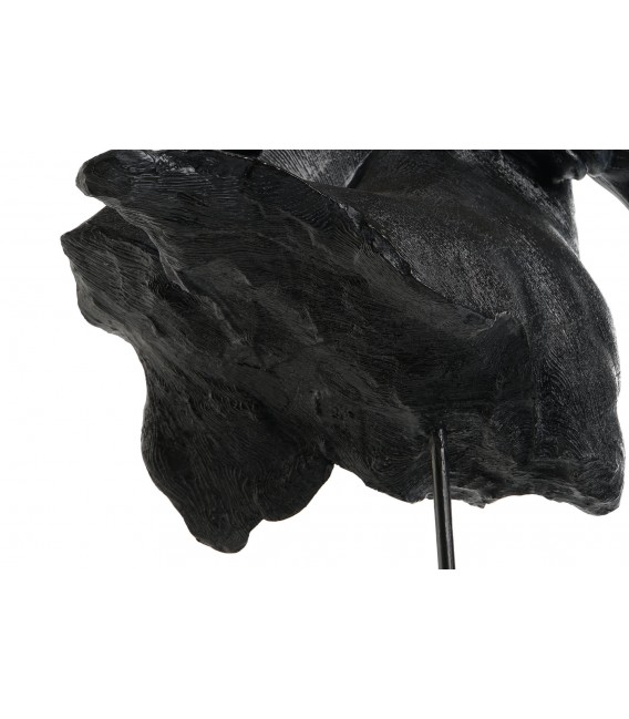 Escultura negra de caballos en resina y metal de estilo clásico2