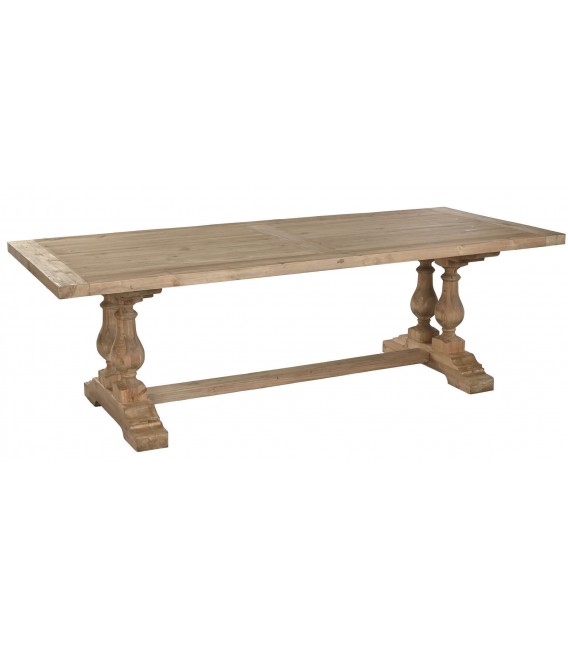 Mesa de comedor grande de madera reciclada acabado natural artesanal Mdmhogar
