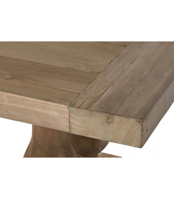 Mesa de comedor grande de madera reciclada acabado natural artesanal2