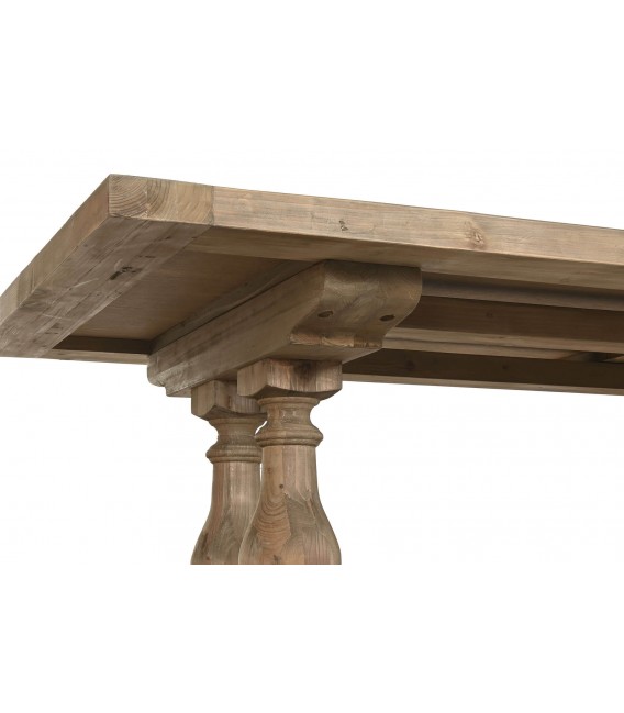 Mesa de comedor grande de madera reciclada acabado natural artesanal4