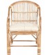 Sillón de comedor en bambú y ratán natural con cojín blanco incluido