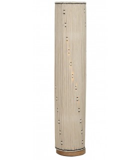 Lámpara de pie en algodón y rafia natural detalles en negro artesanal Mdmhogar