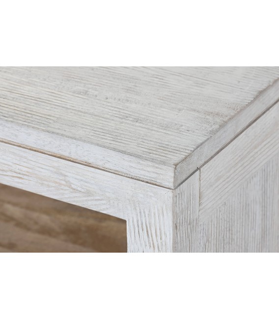 Mueble de TV boho de mango con 2 puertas, baldas y acabado decapado6