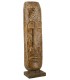 Figura tribal alta de madera natural tallada con detalles en blanco Mdmhogar