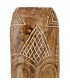 Figura tribal alta de madera natural tallada con detalles en blanco1