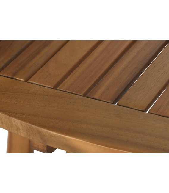 Mesa exterior redonda plegable en madera maciza de acacia acabado teca5