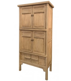 Armario alacena oriental con puertas batientes y correderas en madera