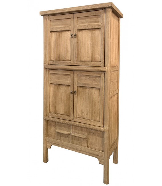 Armario alacena oriental con puertas batientes y correderas en madera