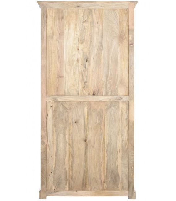 Estantería boho de mango blanqueado con 3 baldas y cajón inferior.1