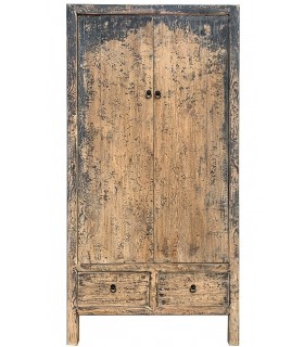 Armario alacena oriental, madera olmo, 2 puertas y 2 cajones.1
