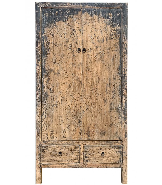Armario alacena oriental, madera olmo, 2 puertas y 2 cajones.1