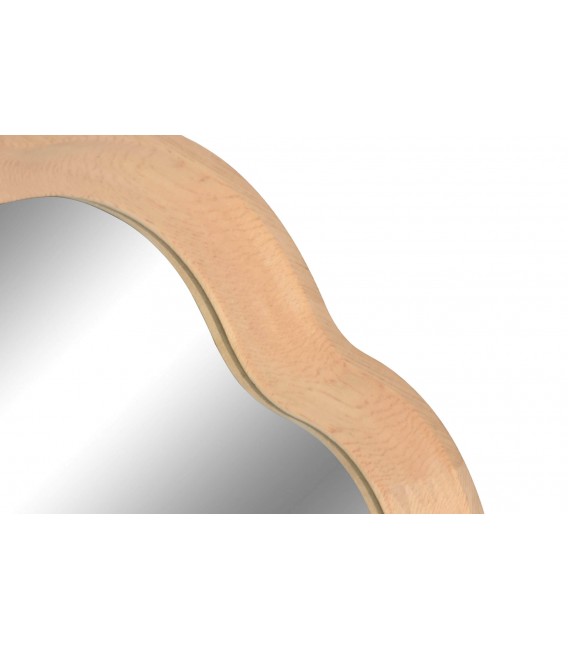 Espejo de pared redondo, madera de roble natural, estilo contemporáneo.1