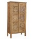 Armario alacena étnico, teca reciclada tallada a mano 2 puertas.