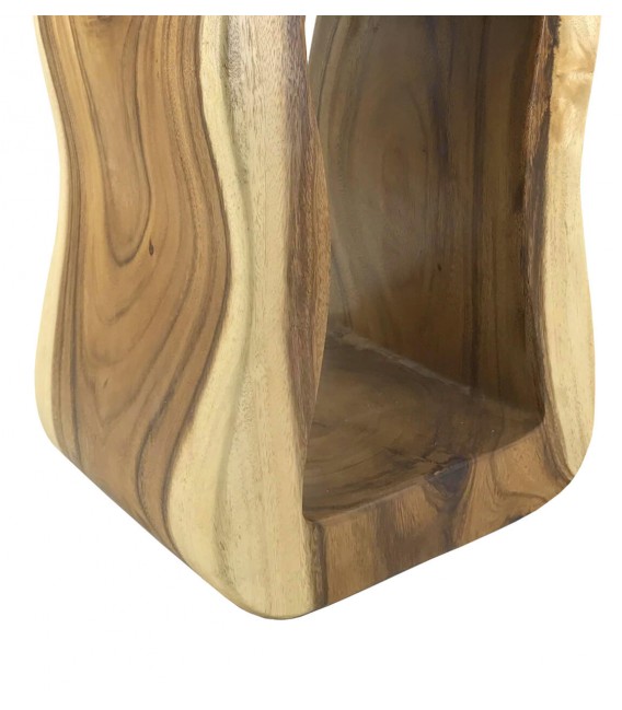 Mesa auxiliar de madera maciza de suar diseño natural estilo colonial2
