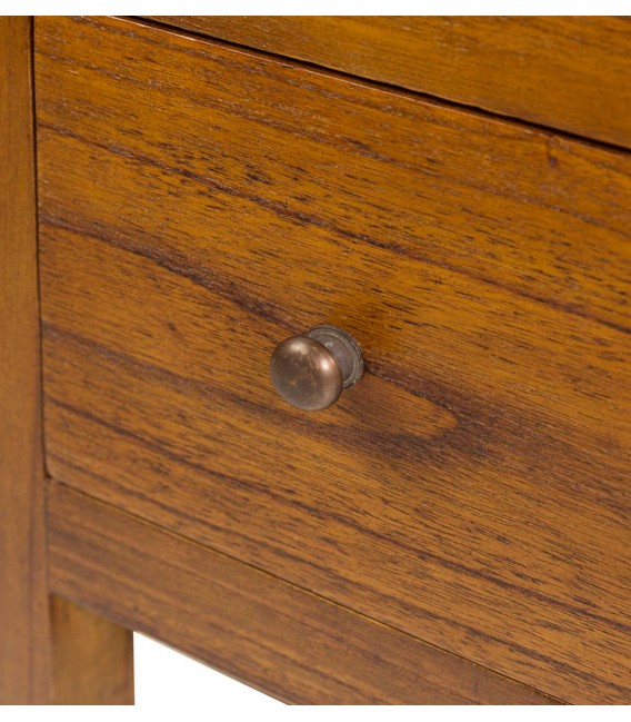 Mesita auxiliar escalonada en madera maciza de mindi color teca3