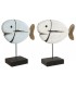 Figura decorativa de pez en madera paulonia estilo marinero blanco
