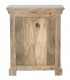 Mesita de noche boho en madera de mango natural y blanco 3 cajones1