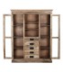 Vitrina grande de madera de mango natural 2 puertas cristal 4 cajones