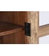 Vitrina grande de madera de mango natural 2 puertas cristal 4 cajones 4