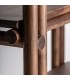 Estantería boho de madera maciza de acacia teñida en color nogal.2