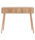 Consola de entrada nórdica de madera de pino natural con 2 cajones.