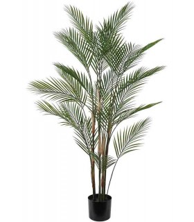 Palma artificial verde maceta negra. Decoración exótica sin cuidados. Mdmhogar