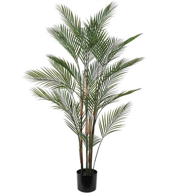 Palma artificial verde maceta negra. Decoración exótica sin cuidados. Mdmhogar