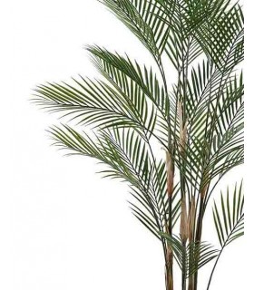 Palma artificial verde maceta negra. Decoración exótica sin cuidados.