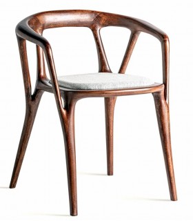 Silla de haya color nogal y asiento gris. Elegante, cómoda y actual. Mdmhogar