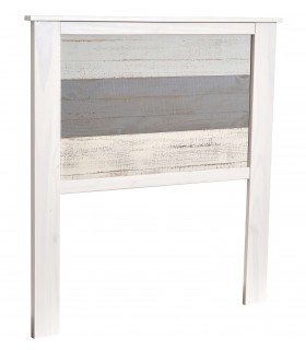 Cabecero blanco y gris para cama individual. Estilo moderno luminoso.