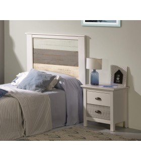 Cabecero blanco y gris para cama individual. Estilo moderno luminoso. Mdmhogar