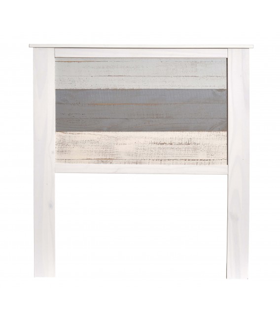 Cabecero blanco y gris para cama individual. Estilo moderno luminoso.1