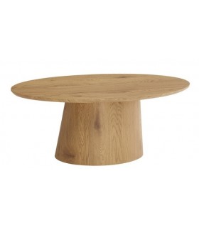 Mesa ovalada de centro roble natural. Diseño moderno, cálido y sobrio. Mdmhogar