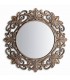Espejo redondo grande marco tallado en marrón patinado estilo clásico. Mdmhogar