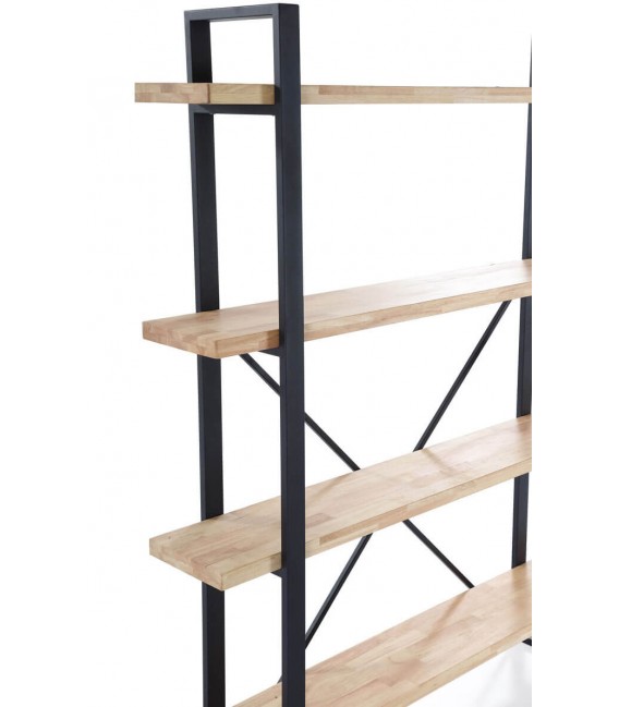 Estantería industrial con estructura metálica estantes roble natural.2