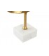 Figura decorativa abstracta grande en mármol blanco y aluminio oro.2