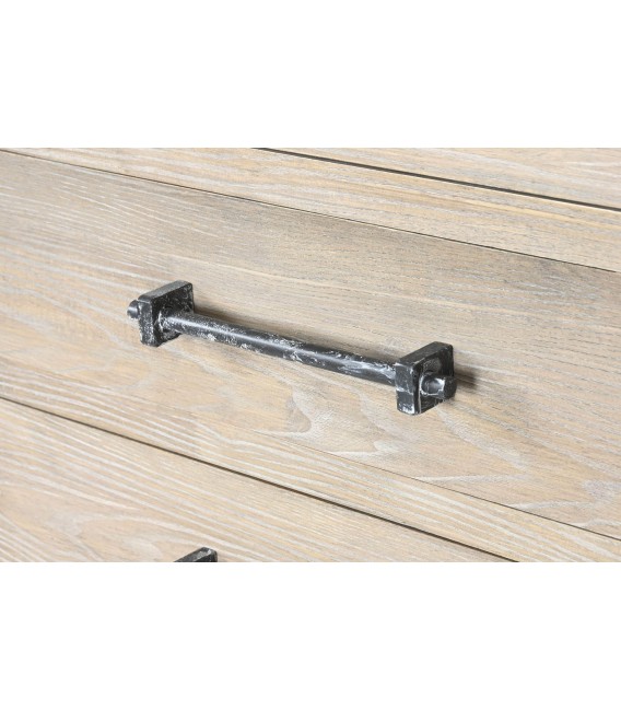 Sinfonier romántico con 6 cajones en madera natural y metal patinado.4